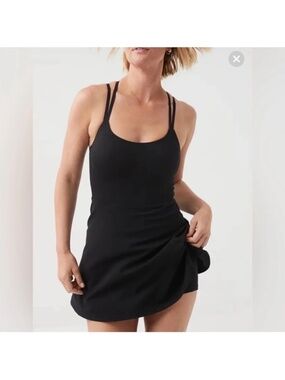 OFFLINE by Aerie Real Me Hold Up Strappy Athletic Dress Black - M